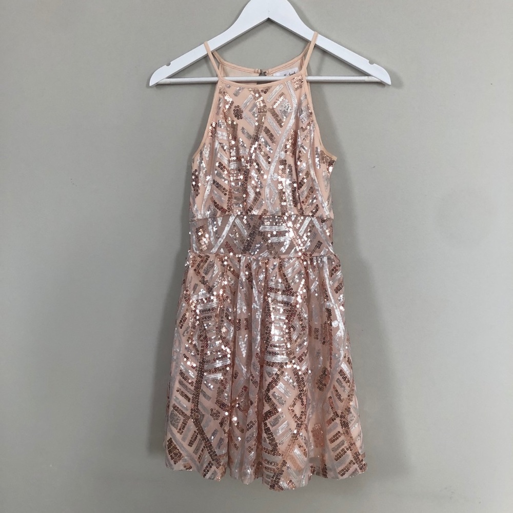 Emerald Sundae Rose Gold Sequin Dress